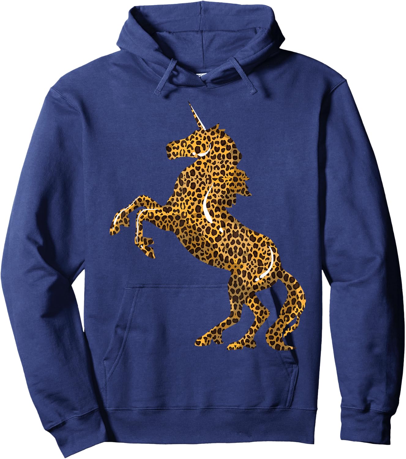 Cool Cheetah Patterns Magical Horse Girls Designs Leopard Print Unicorn Gift & Kids, Black, Small, Short Sleeve Hoodie - Hoodie | Navy