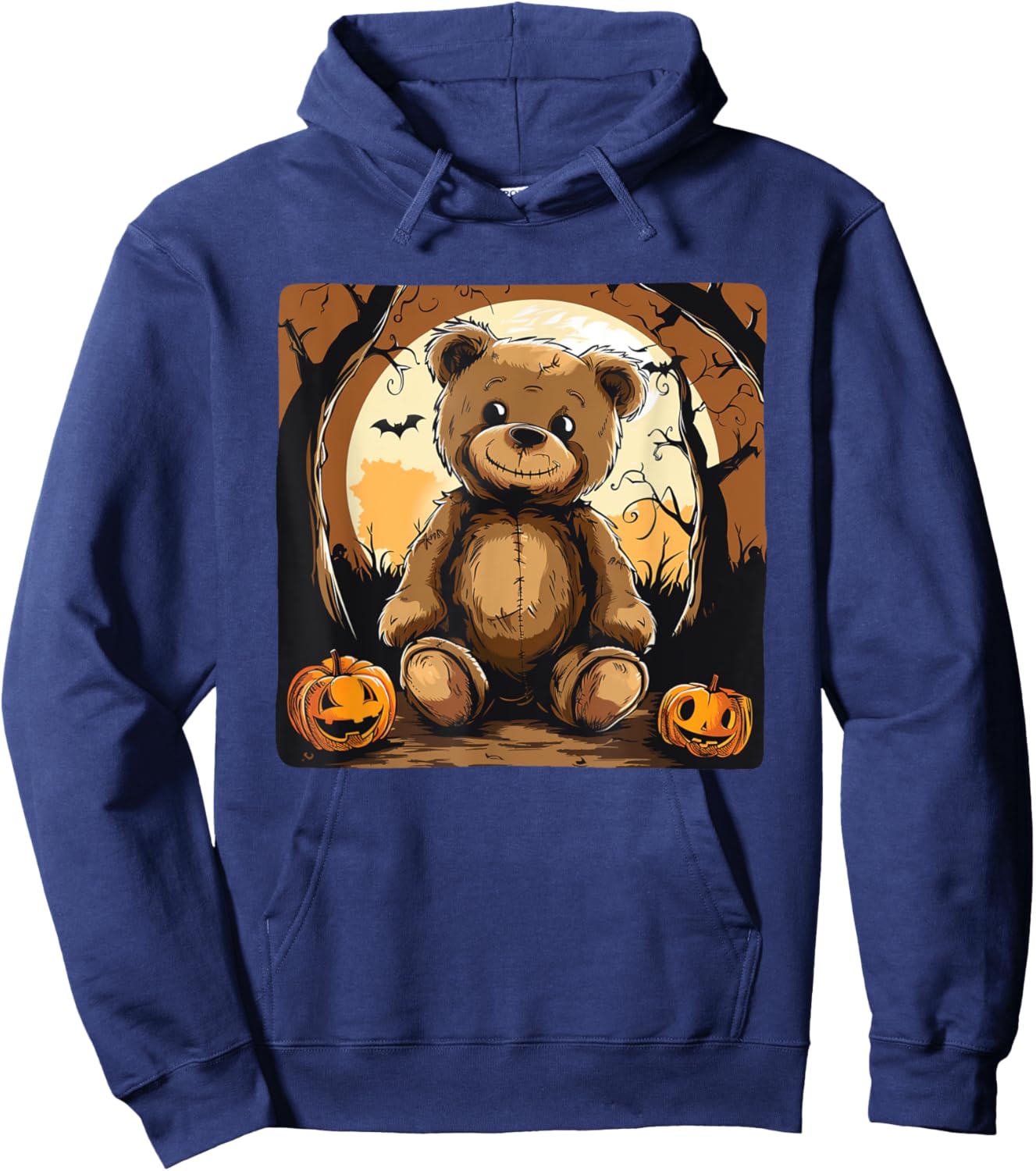 Smiling Halloween Teddy Bear Costume Hoodie - Hoodie | Navy