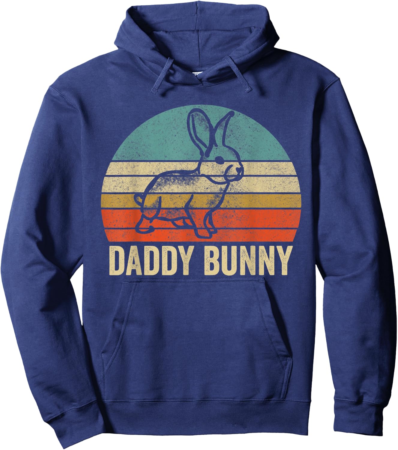 Funny Easter Day Dad Daddy Bunny Husband Wife Egg Ear Hoodie - Hoodie | Navy