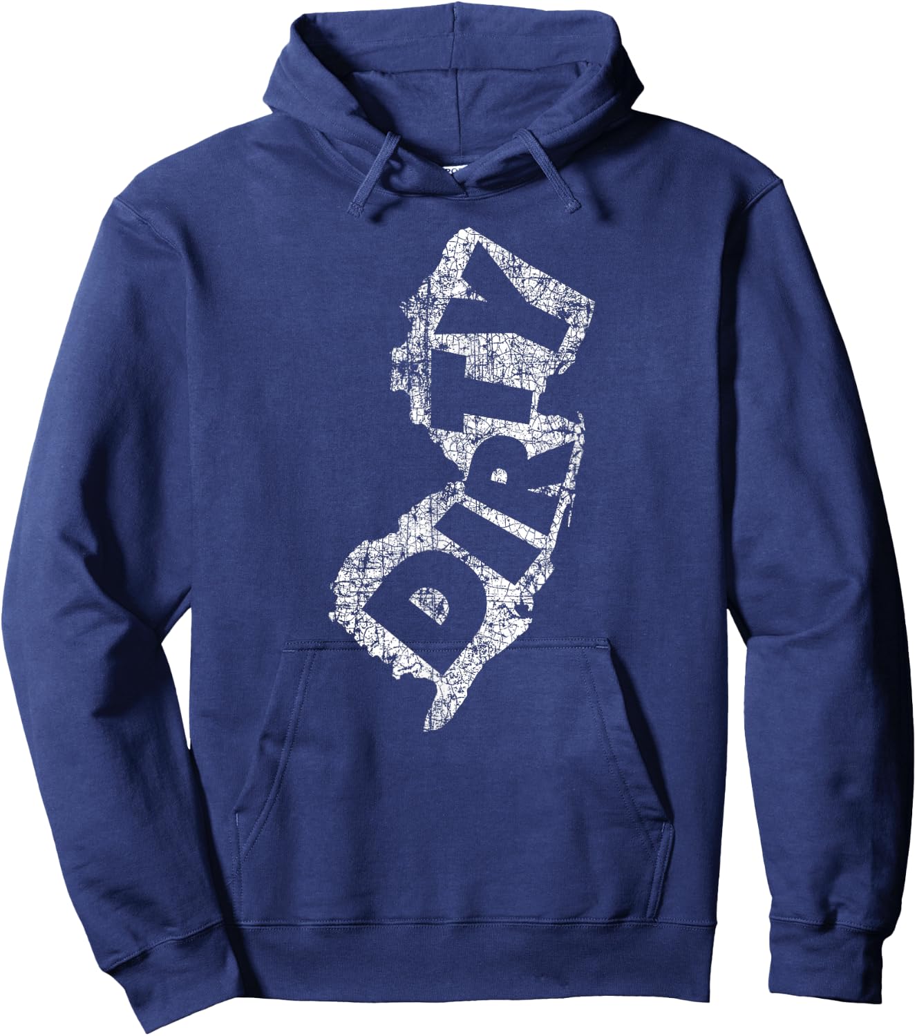 Retro Dirty Jerz Funny New Jersey Beach Vintage Throwback Hoodie - Hoodie | Navy