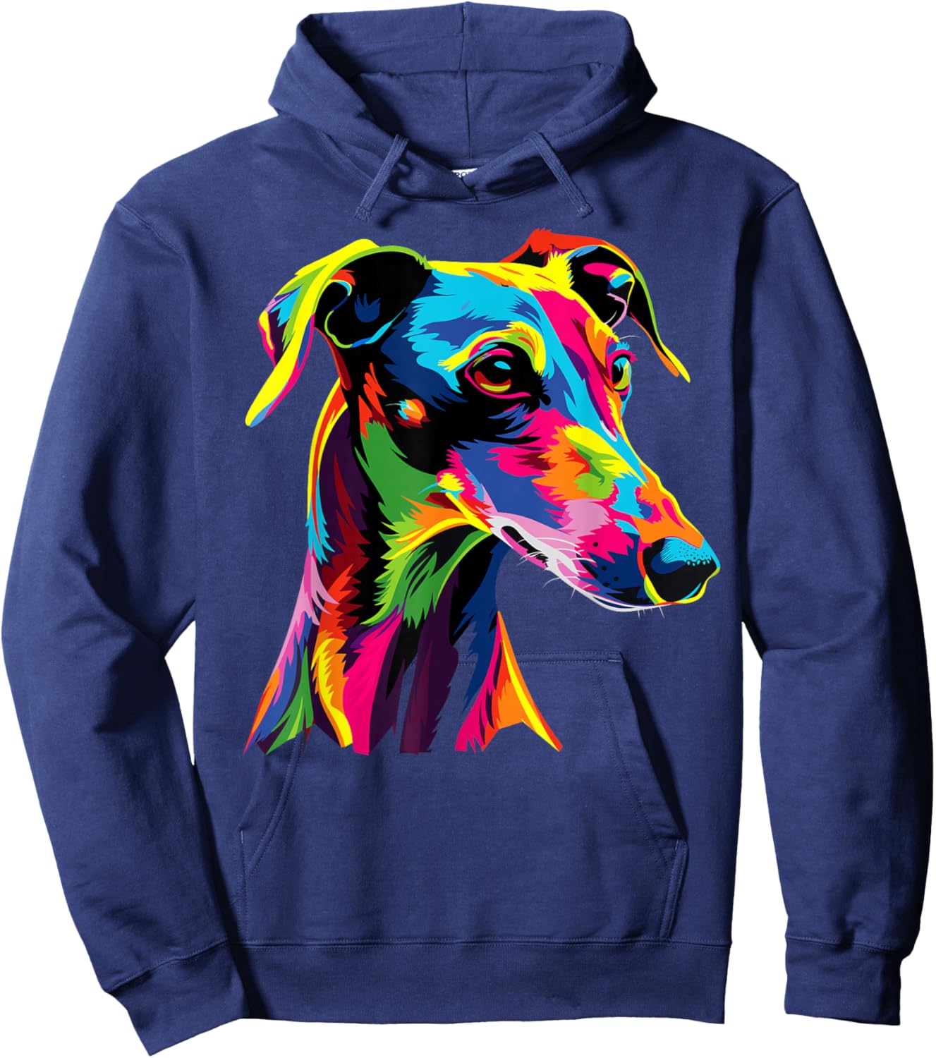 Greyhound Dog Colorful Pop Art Rainbow Sighthound Greyhounds Hoodie - Hoodie | Navy