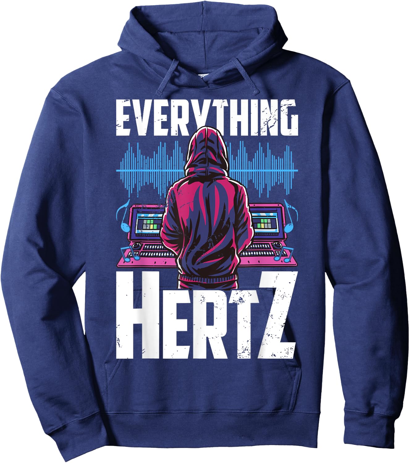 Everything Hertz, Recording Studio, Funny Sound Engineer Hoodie - Hoodie | Navy