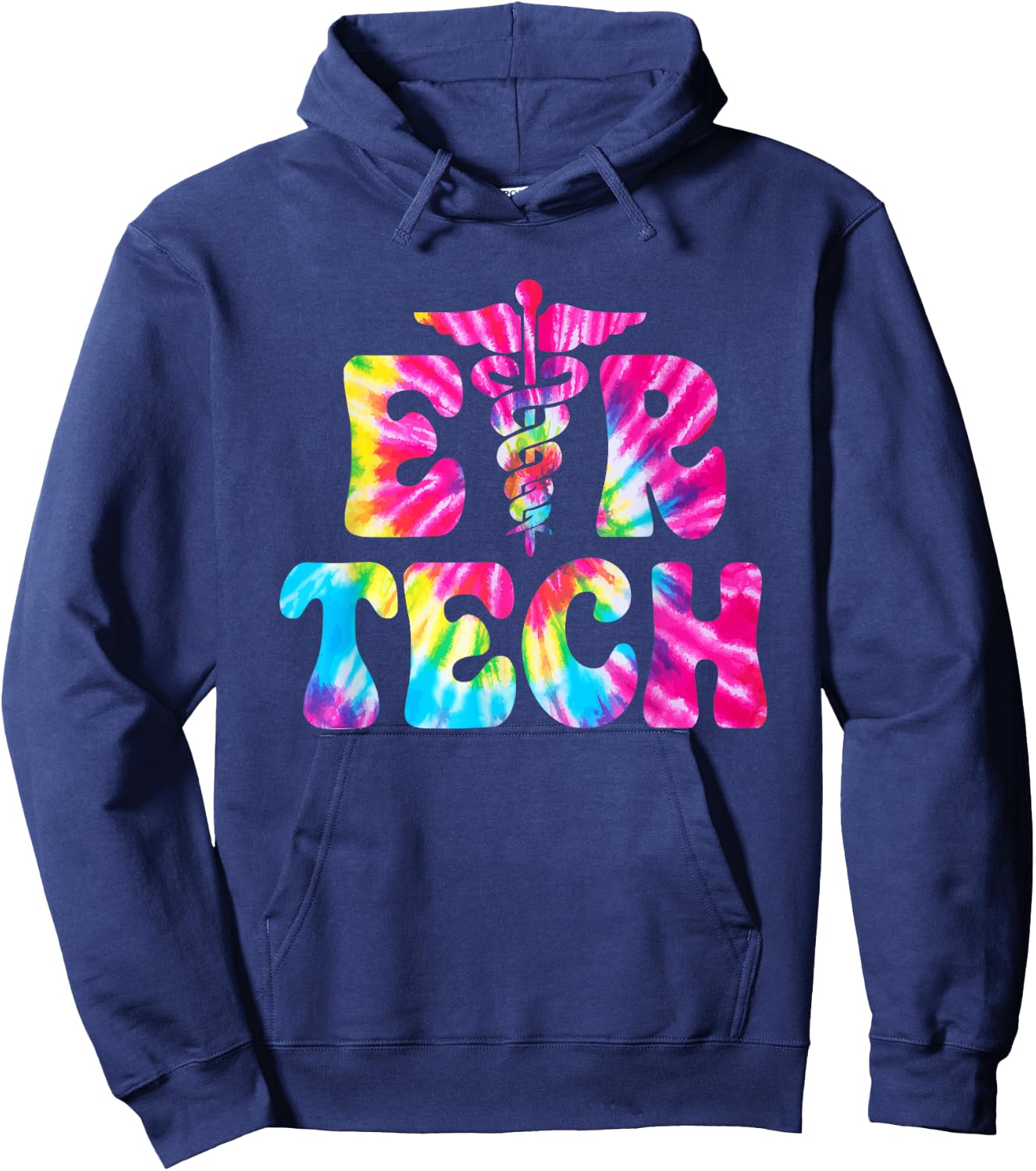 Emergency Room Technician Tie Dye ER Tech Nurse Technologist Hoodie - Hoodie | Navy