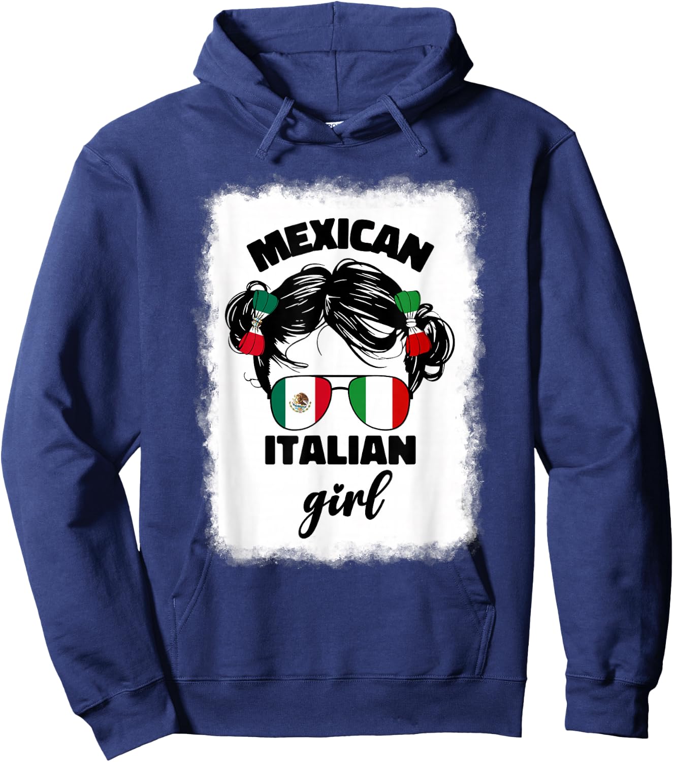 Girls Half Mexican And Italian Mexico Italy Flag Kids Girl Hoodie - Hoodie | Navy
