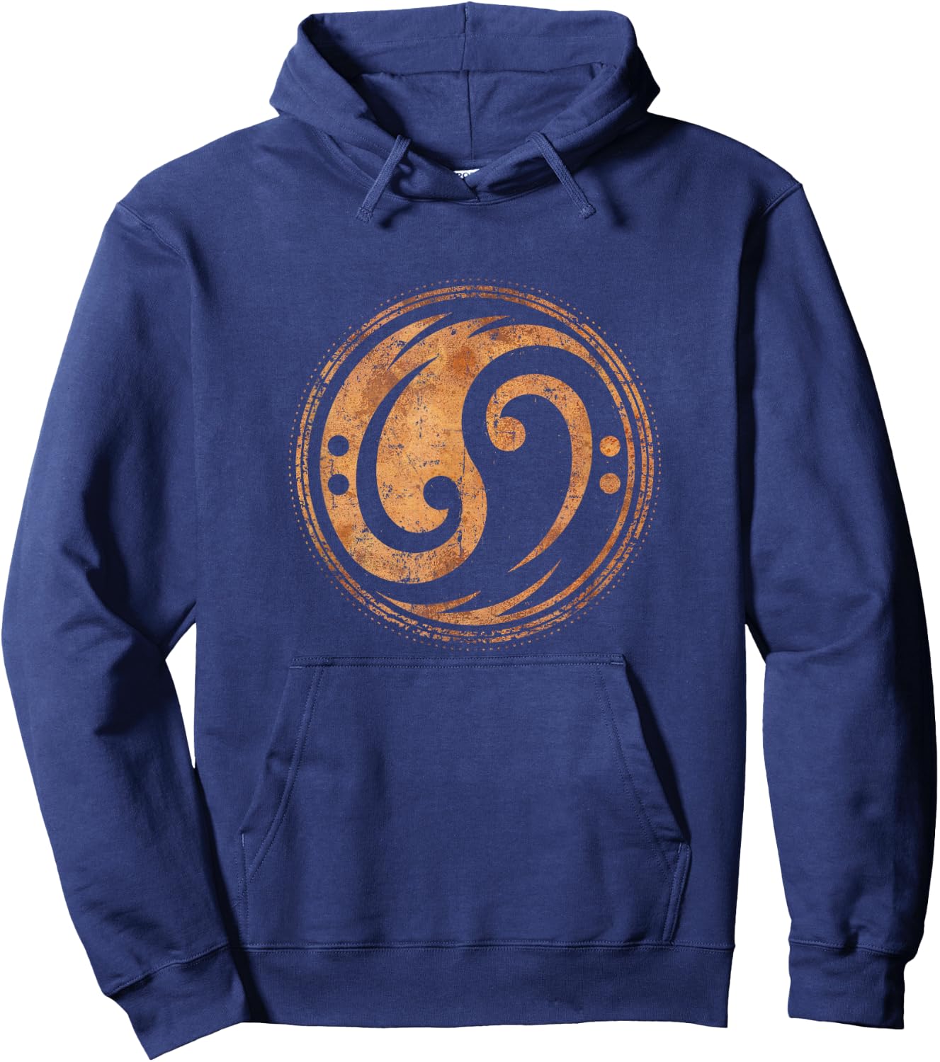 Bass Guitar Bass Clef Vintage Yin Yang for Bassist Hoodie - Hoodie | Navy