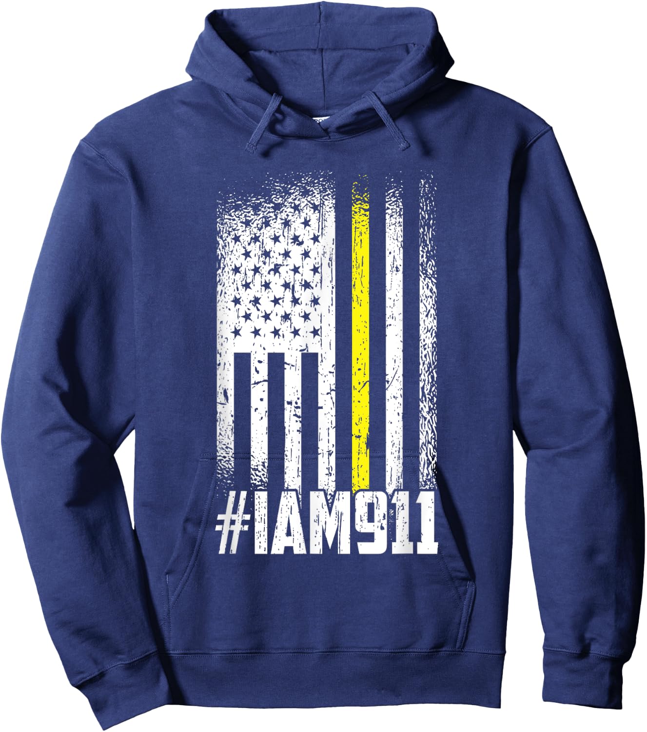 911 American Flag Dispatch-er USA Thin Gold Line Operator Hoodie - Hoodie | Navy