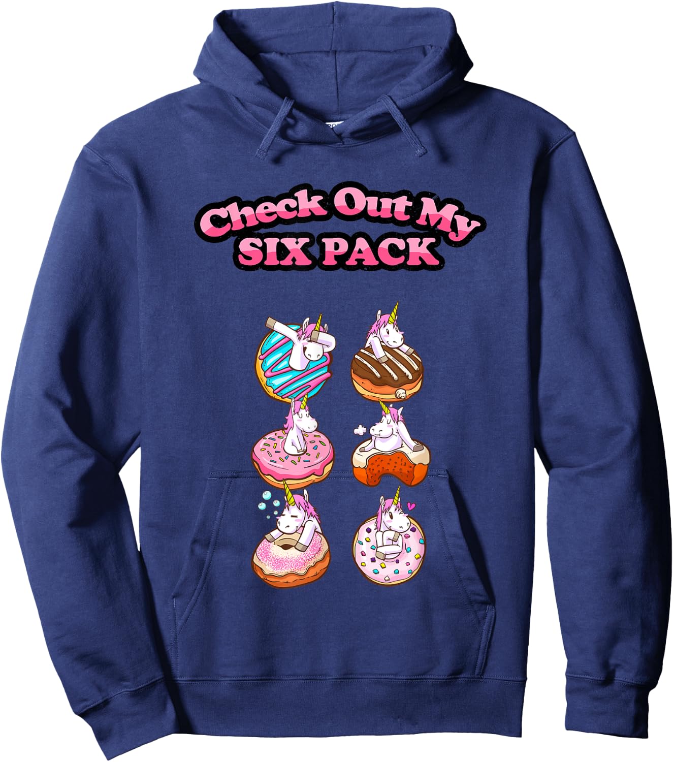 Check Out My Six Pack of Donuts - Funny Gym Hoodie - Hoodie | Navy