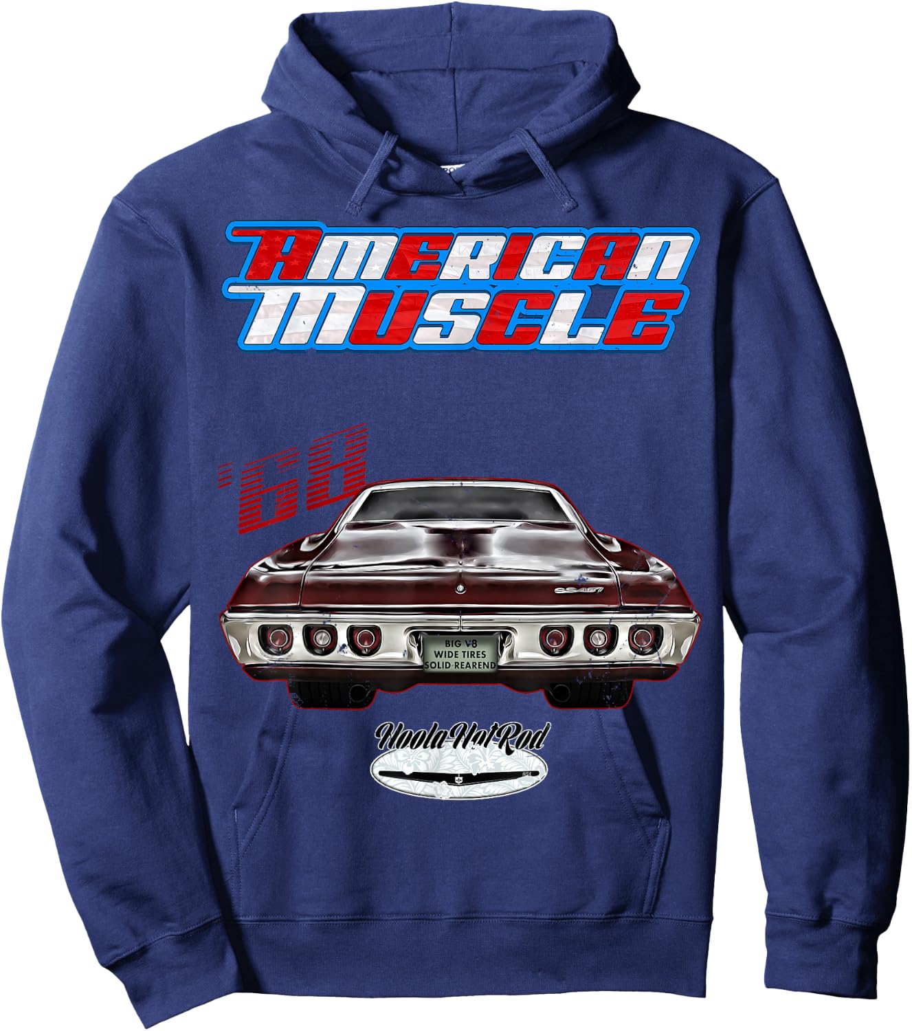 1968 Impala,Fastback,Muscle Car,Hot Rod,rusty,distressed,68 Hoodie - Hoodie | Navy