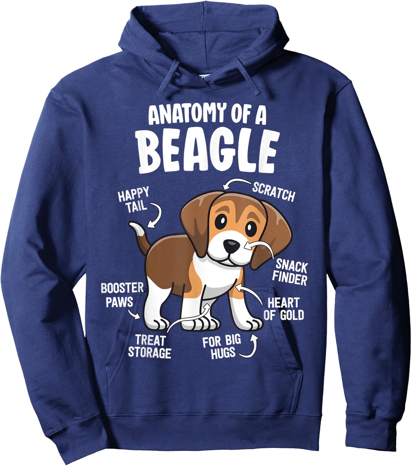 Gifts for Beagle Lovers Dog Mom Funny Anatomy Of A Beagle Hoodie - Hoodie | Navy