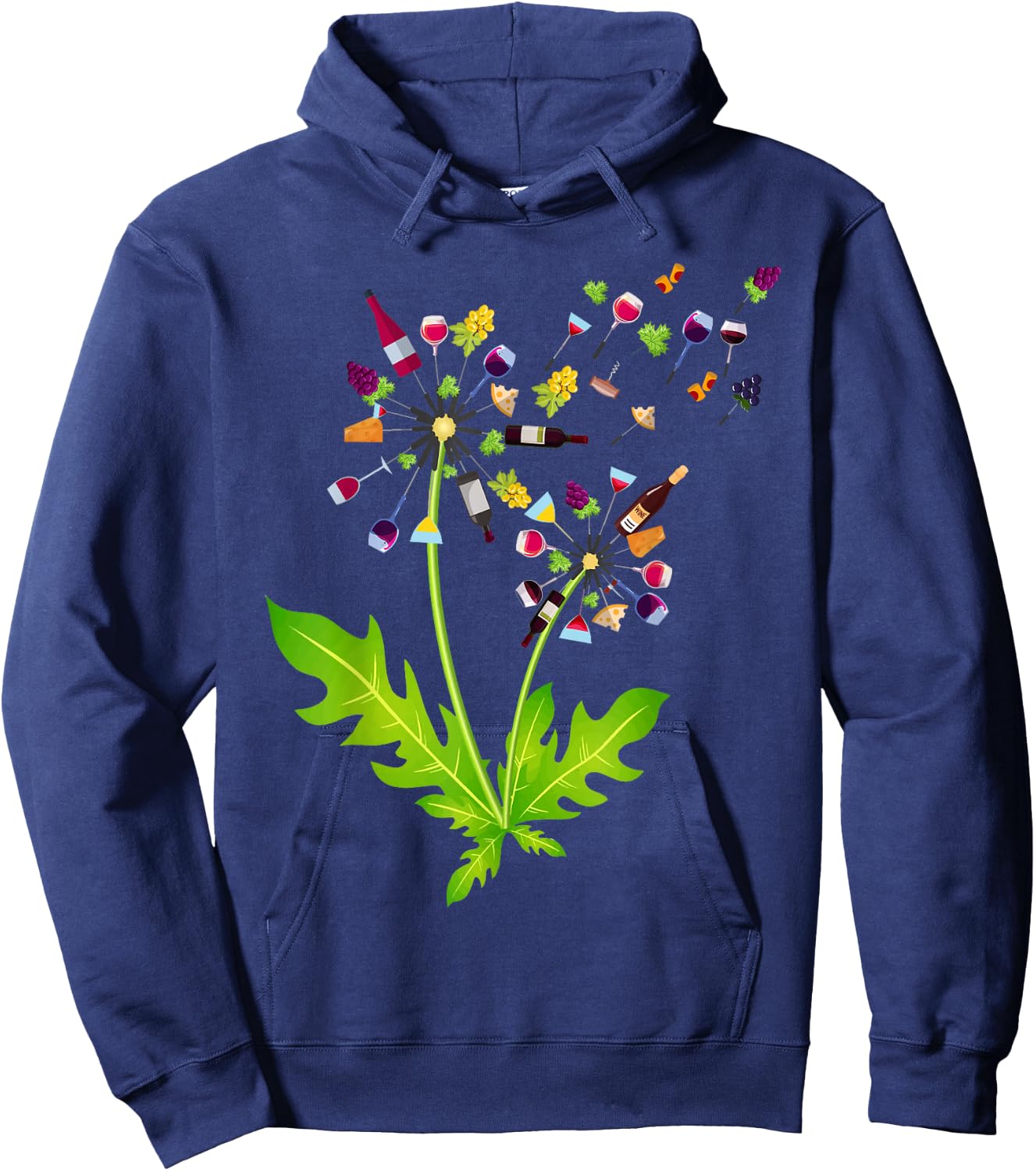 Wine Dandelion Drinking Wine Rosee Wine Lovers Rosee Wine Hoodie - Hoodie | Navy