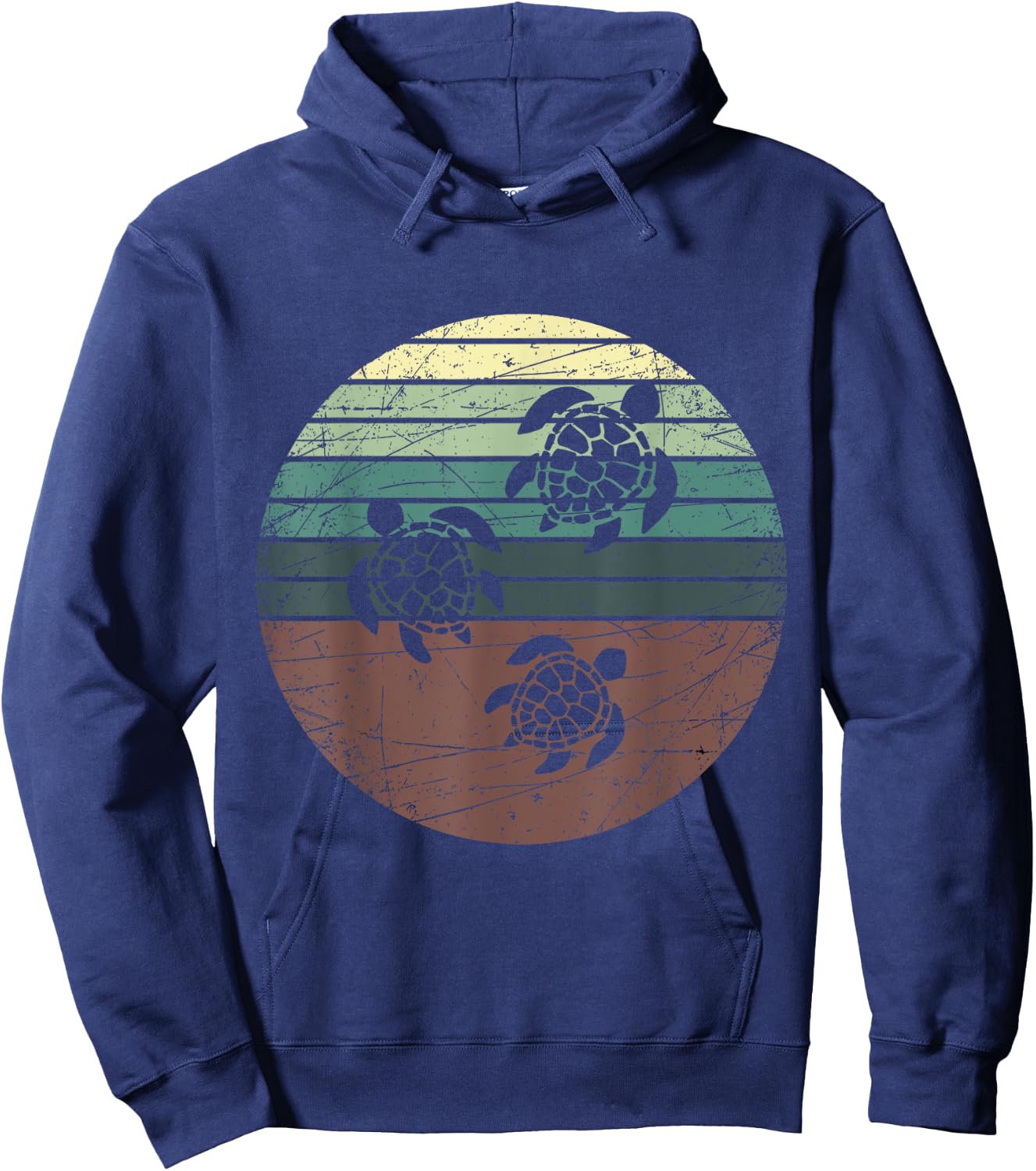 Retro Sea Turtle Hoodie - Hoodie | Navy