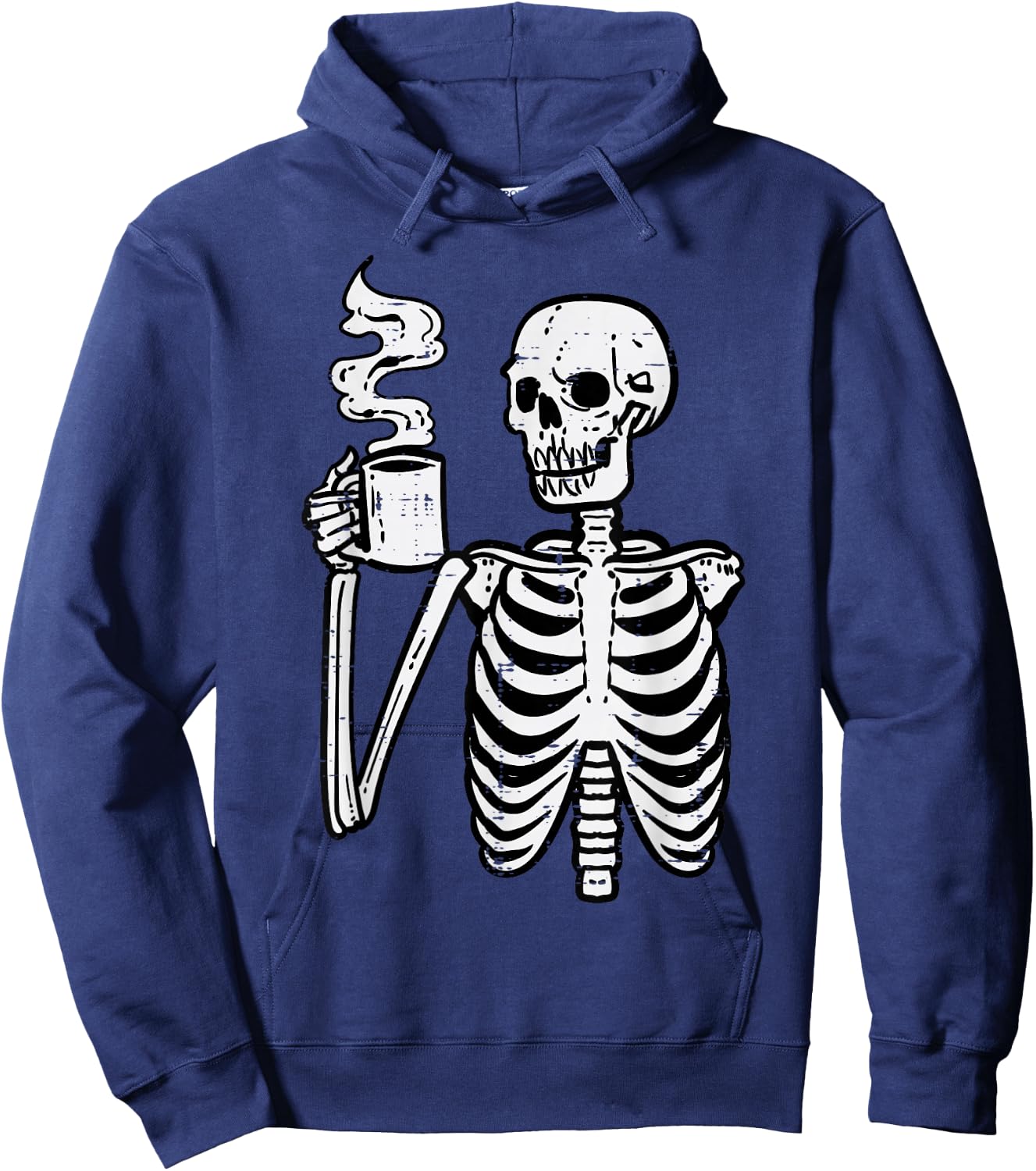 Halloween Skeleton Coffee Funny Costume Men Women Kids Boys Hoodie - Hoodie | Navy