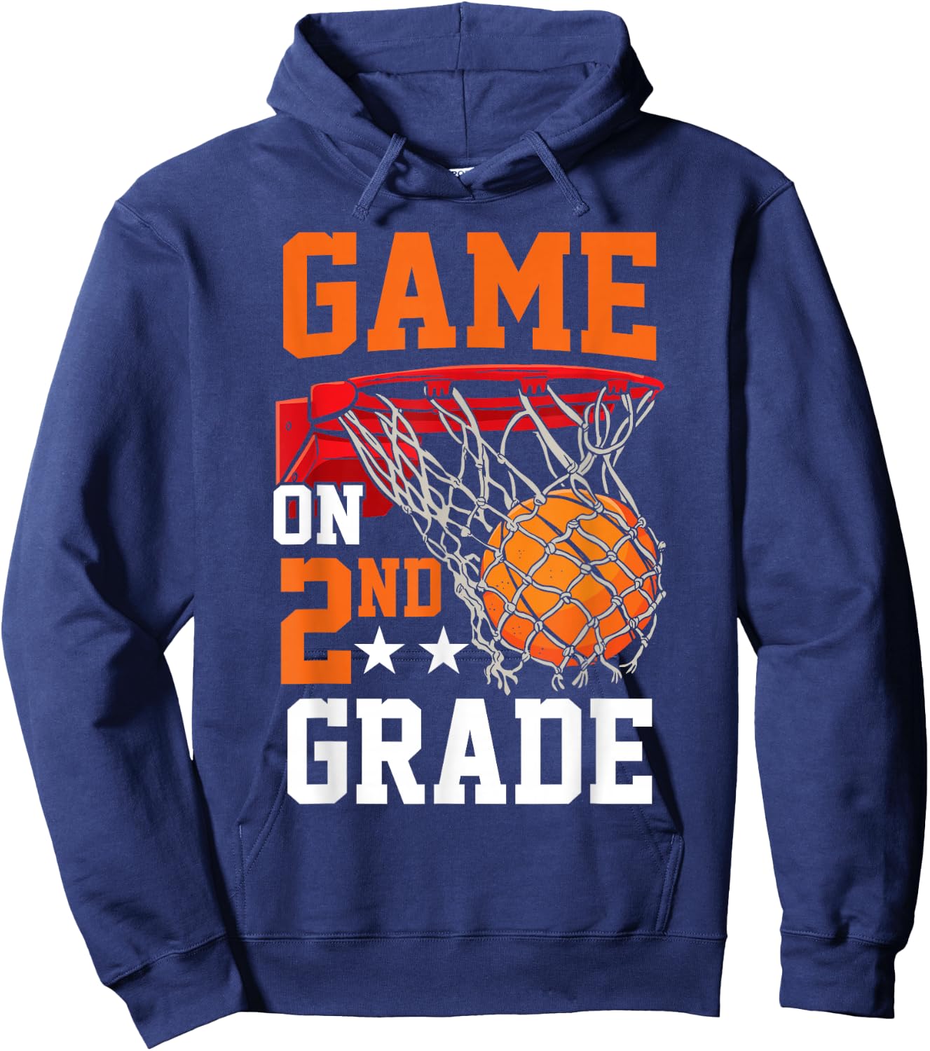 Second Grade Game on Basketball Back To School 2nd Grade Hoodie - Hoodie | Navy