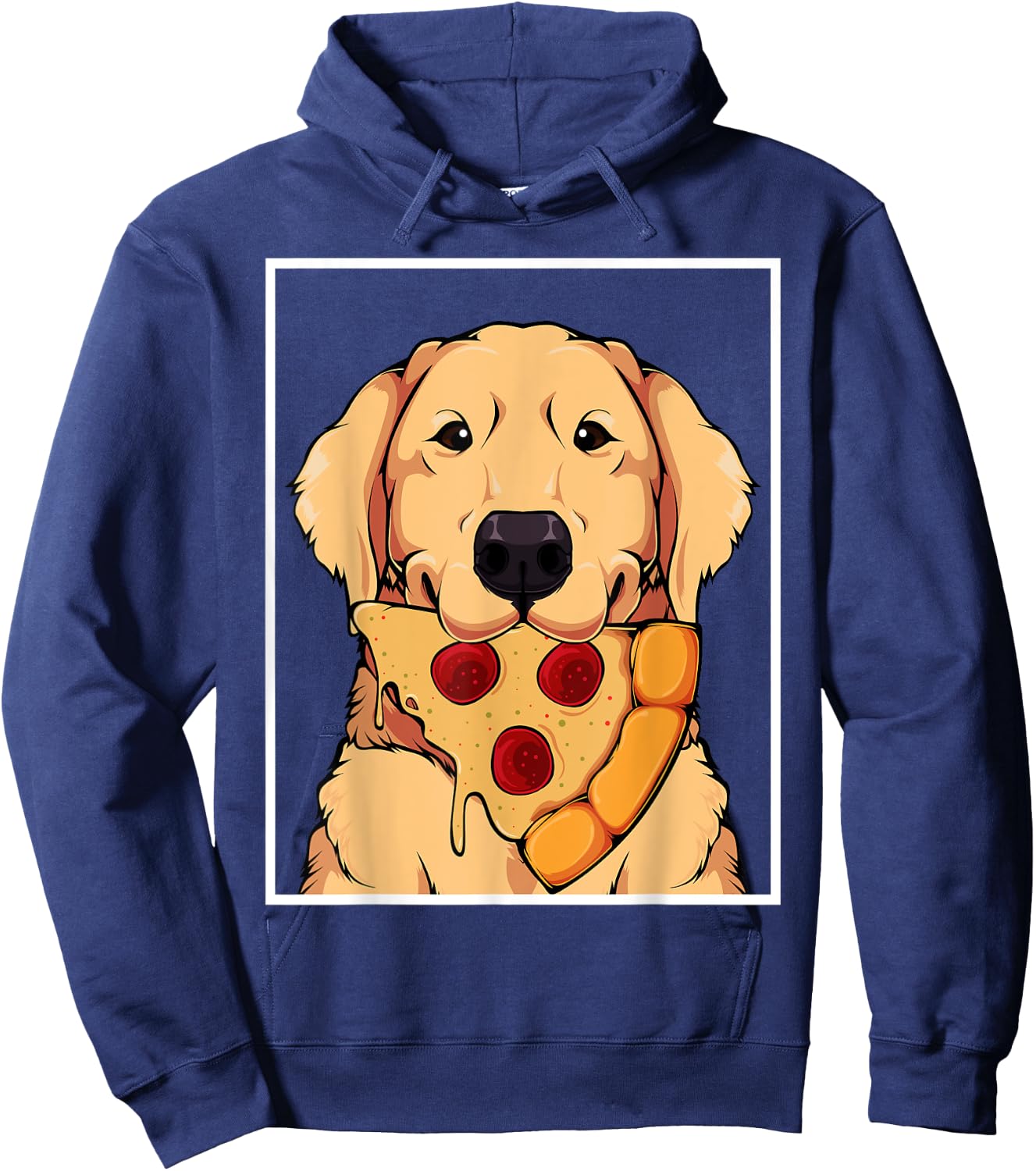 Labrador Golden Retriever Dog Owner Pizza Dogs Mum Men Women Hoodie - Hoodie | Navy