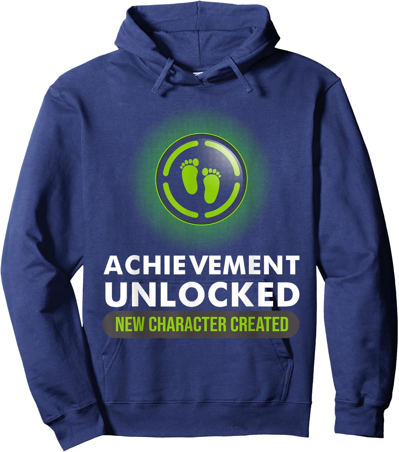 Cute Pregnant Announcement Gamer Dad Mom Designs Funny Achievement Unlocked New Character Created Pregnancy - -Adults, Kids - Black - Short Sleeve - S - Medium Hoodie - Hoodie | Navy