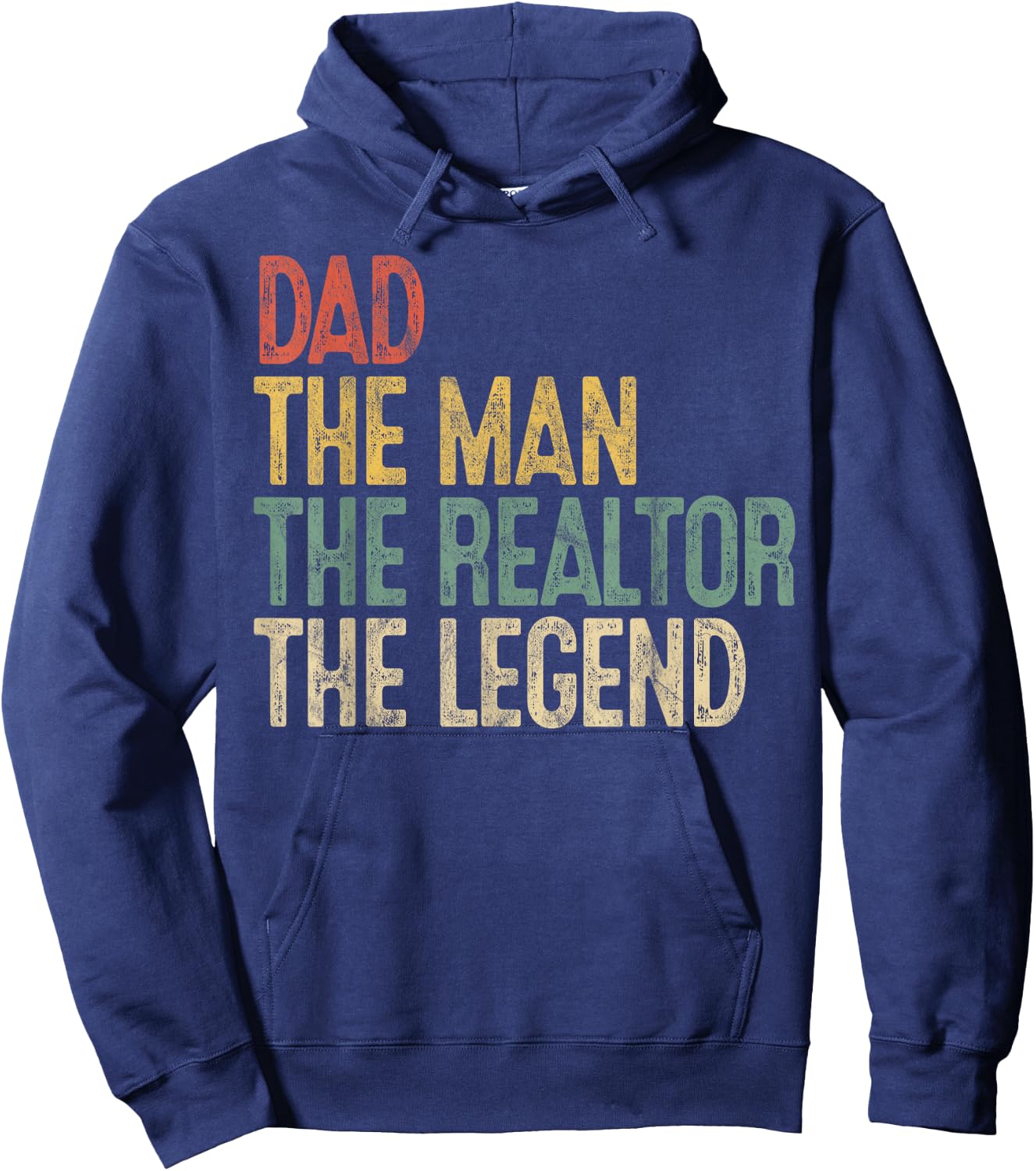 Vintage Dad Man Realtor Legend Gift Father Real Estate Agent Hoodie - Hoodie | Navy