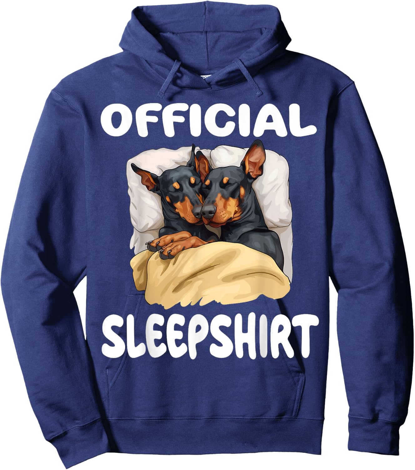 Doberman Pinscher Dog Official Sleepshirt Pajamas Nightgown Hoodie - Hoodie | Navy