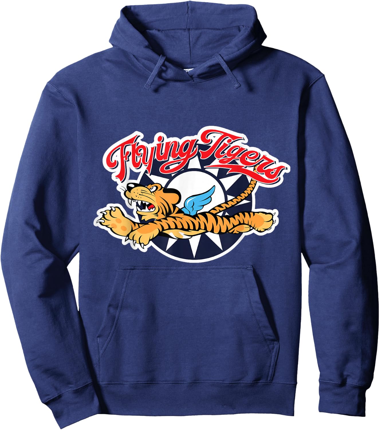Funny Cool Tiger Flying Novelty Graphic & Cool Designs Hoodie - Hoodie | Navy