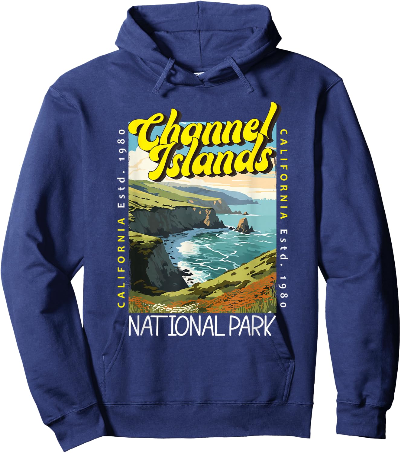 Channel Islands National Park California Distressed Vintage Hoodie - Hoodie | Navy