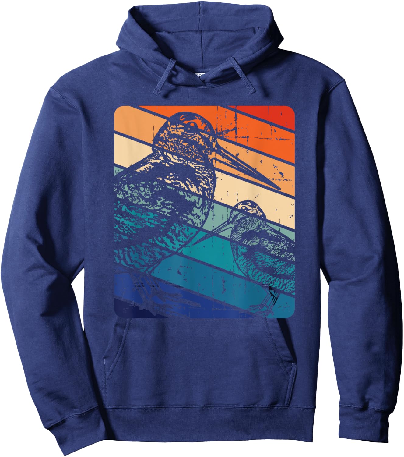 American Woodcock Bird Retro Vintage Unique Birding Gift Hoodie - Hoodie | Navy