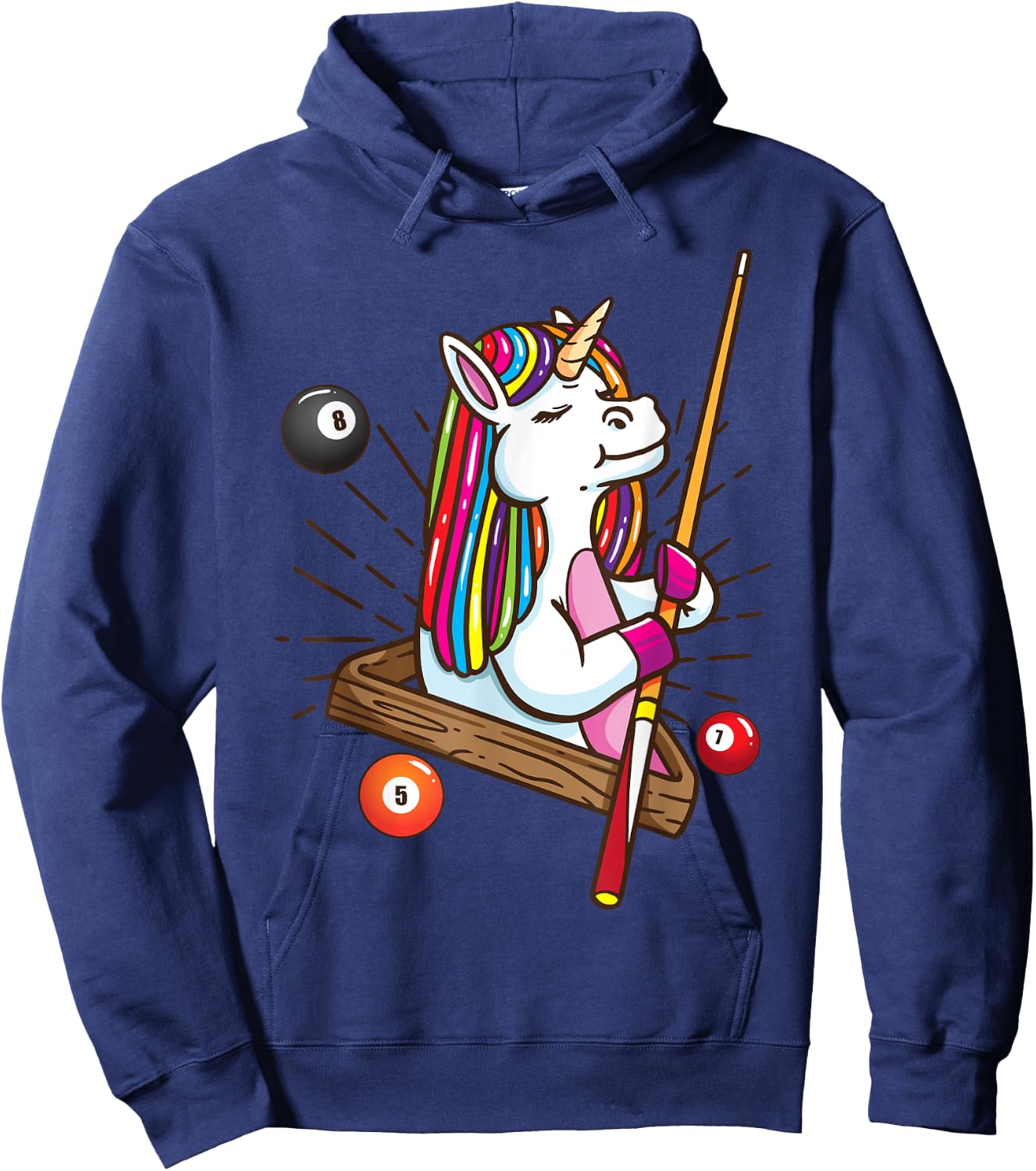 Billiard unicorn workhorse pool shirt girls snooker Hoodie - Hoodie | Navy