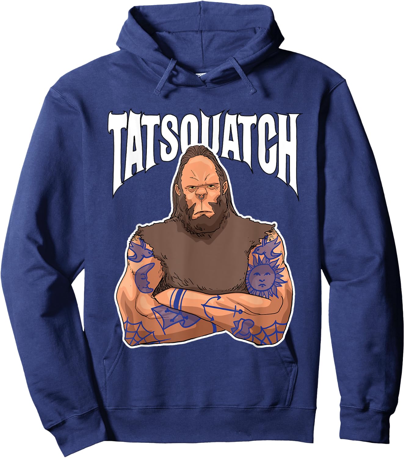 Funny Tattoo Inked Bigfoot Tatsquatch for Sasquatch Believer Hoodie - Hoodie | Navy
