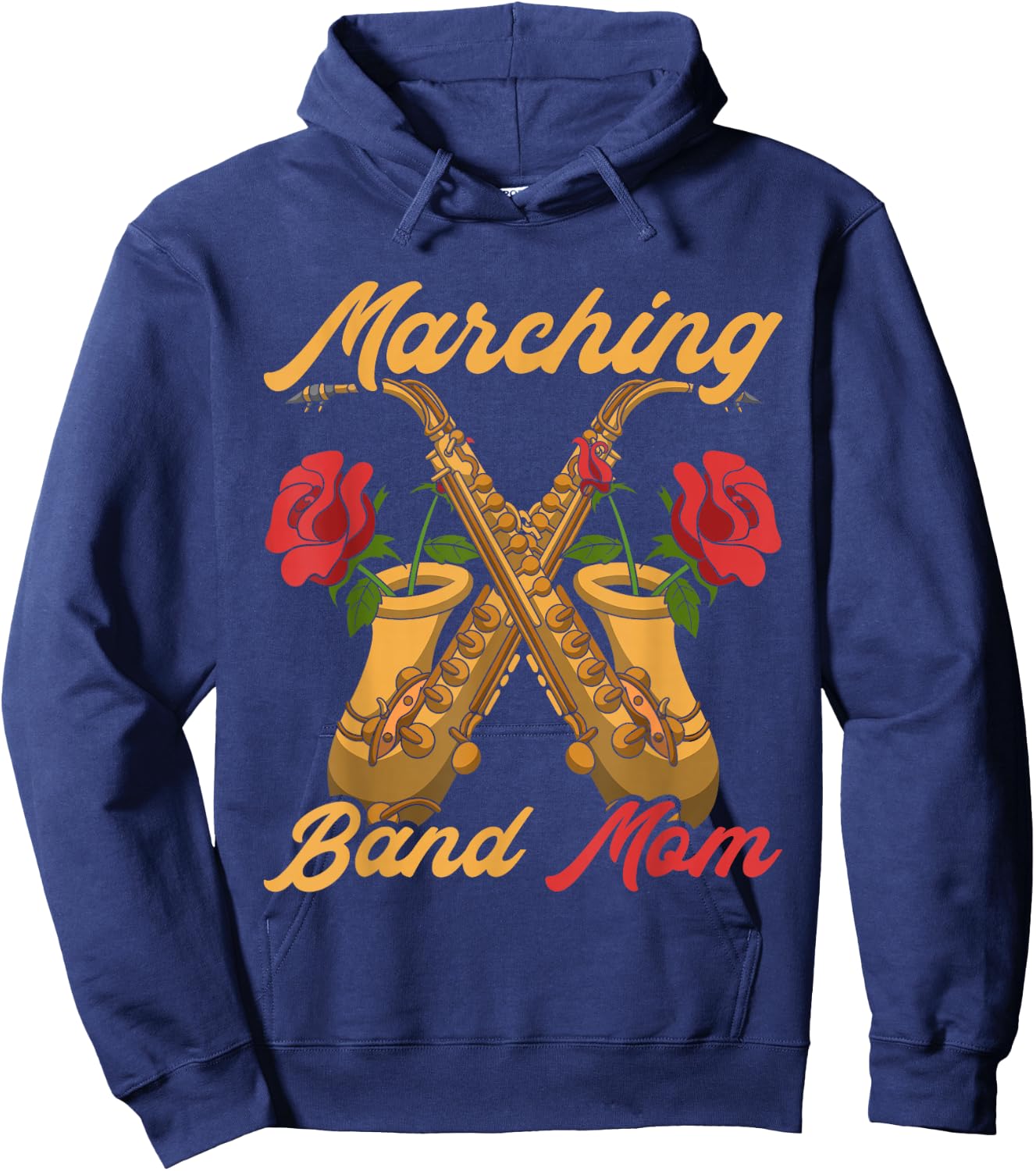Marching Band Mom Saxophonist Jazz Music Saxophone Hoodie - Hoodie | Navy