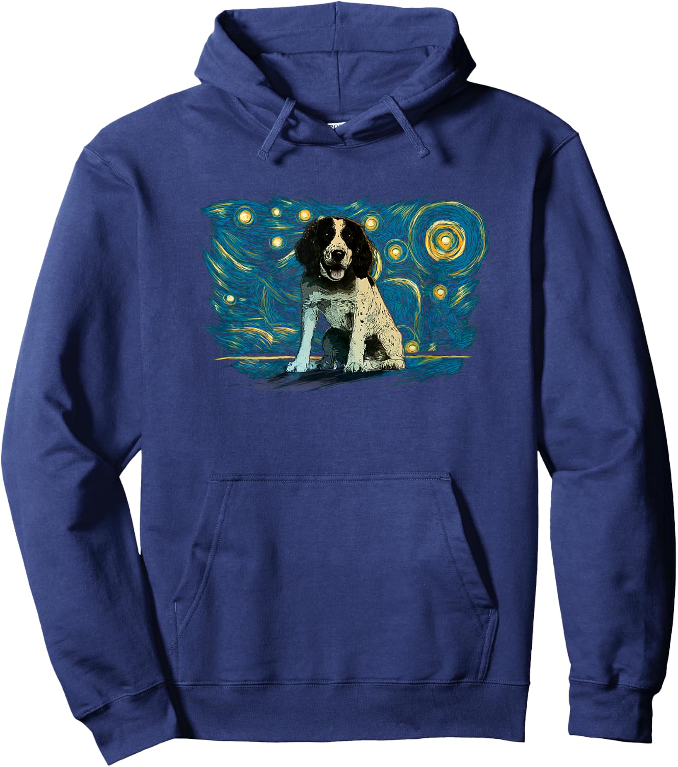 Retro Vintage Style English Springer Spaniel Hoodie - Hoodie | Navy