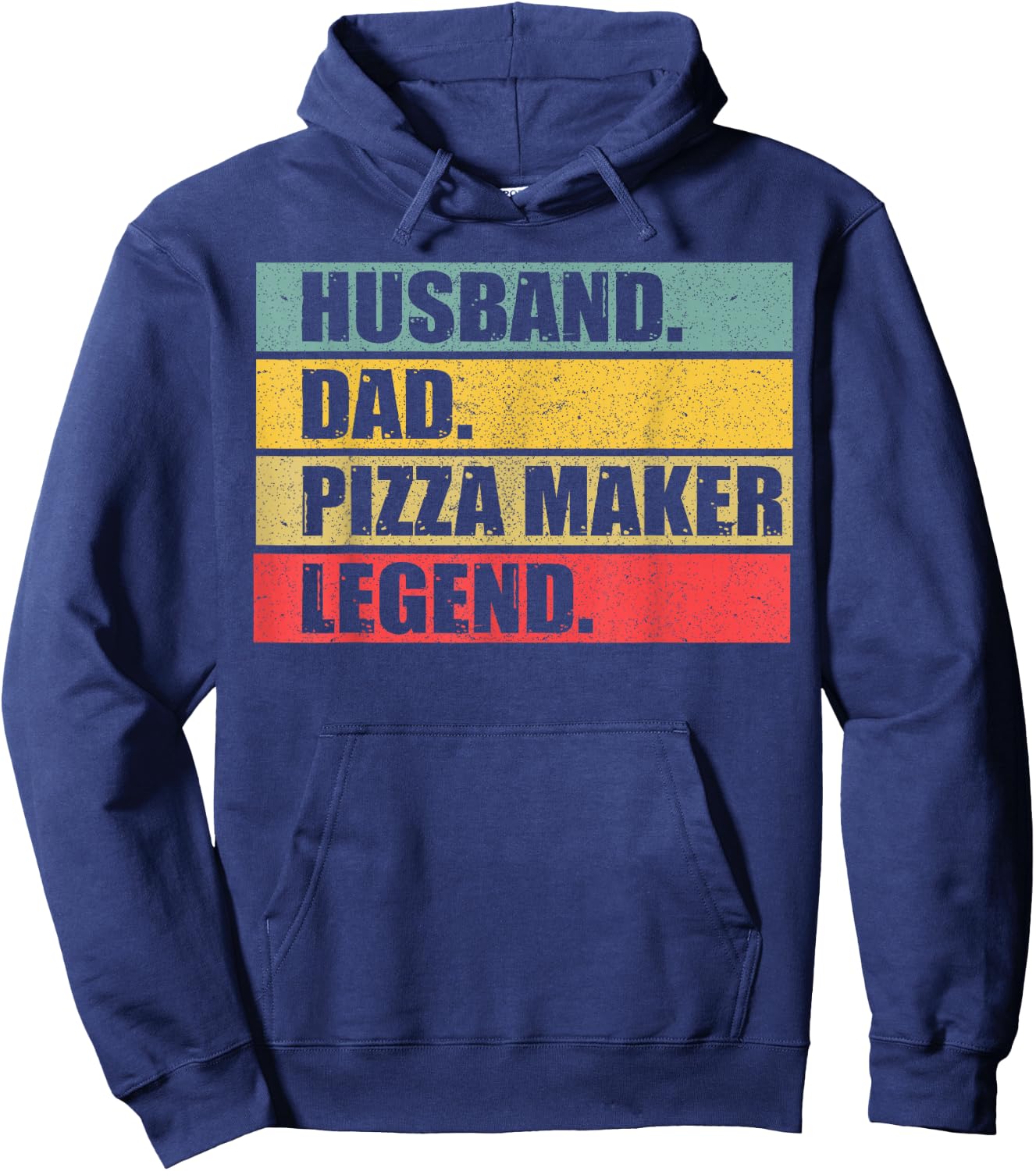 Husband Dad Pizza Maker Quote Vintage Fathers Day Hoodie - Hoodie | Navy