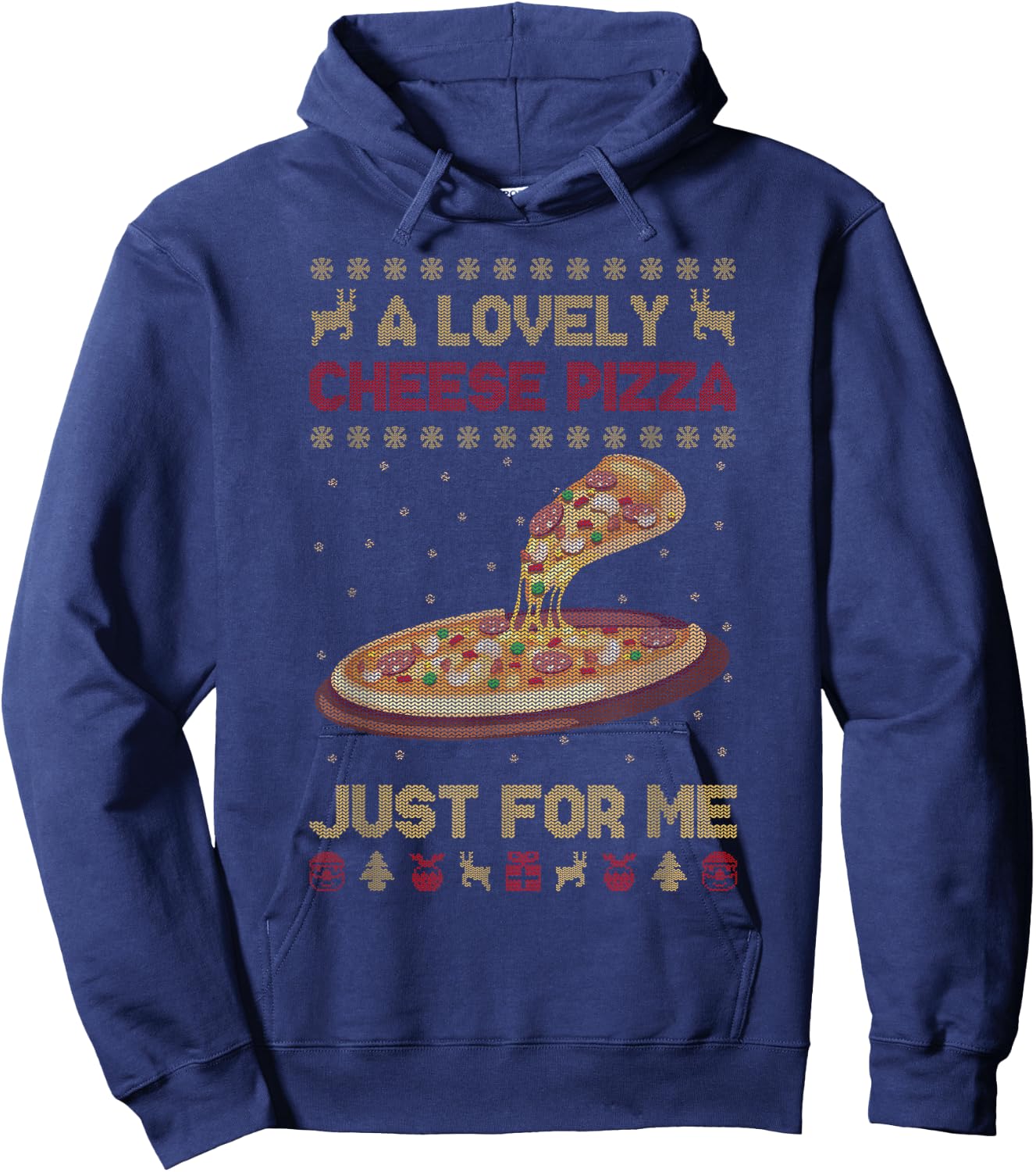 A Lovely Cheese Pizza Shirt Alone Funny Kevin X-mas Home Hoodie - Hoodie | Navy