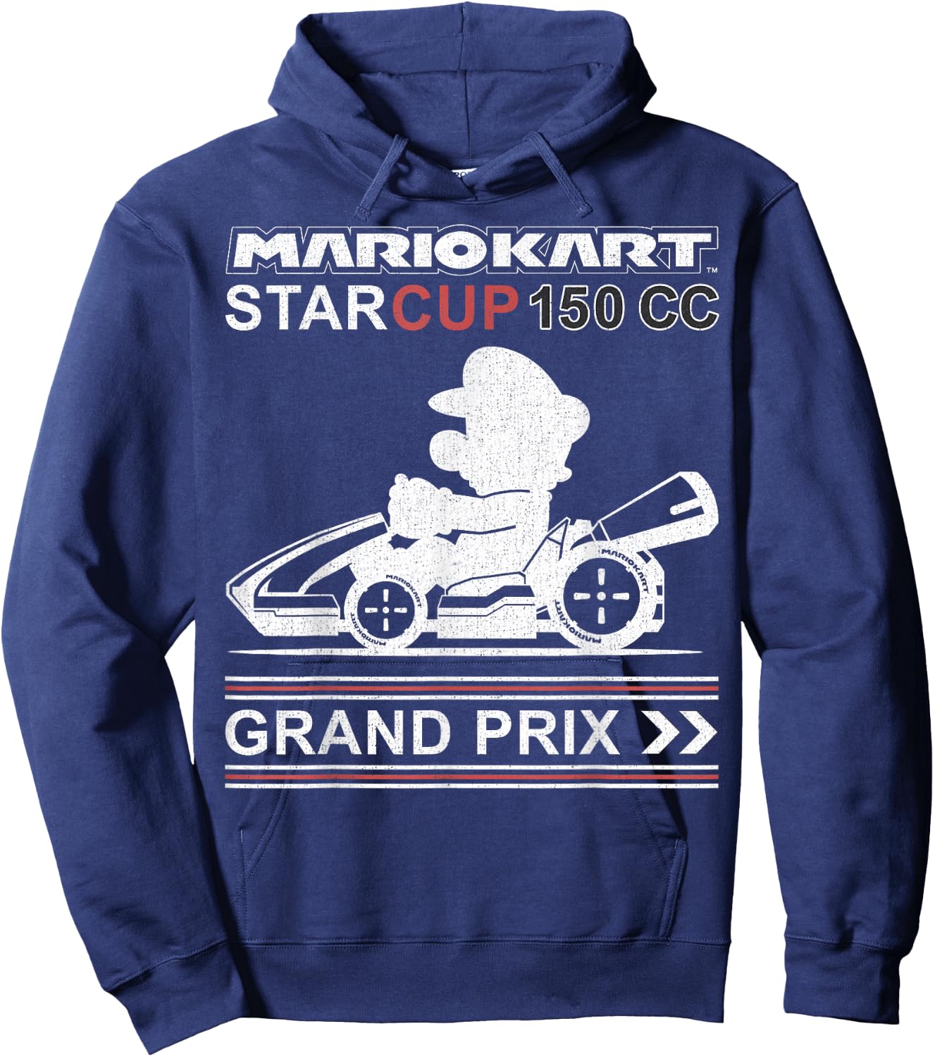 Mario Kart Star Cup Grand Prix Vintage Nintendo Race Car Hoodie - Hoodie | Navy