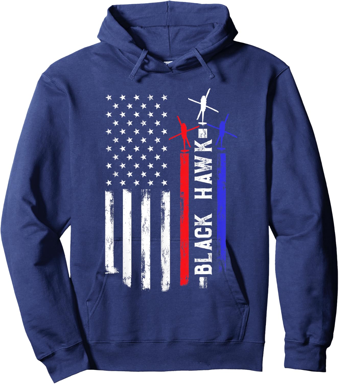Patriotic USA Flag Military Helicopter UH-60 Black Hawk Hoodie - Hoodie | Navy