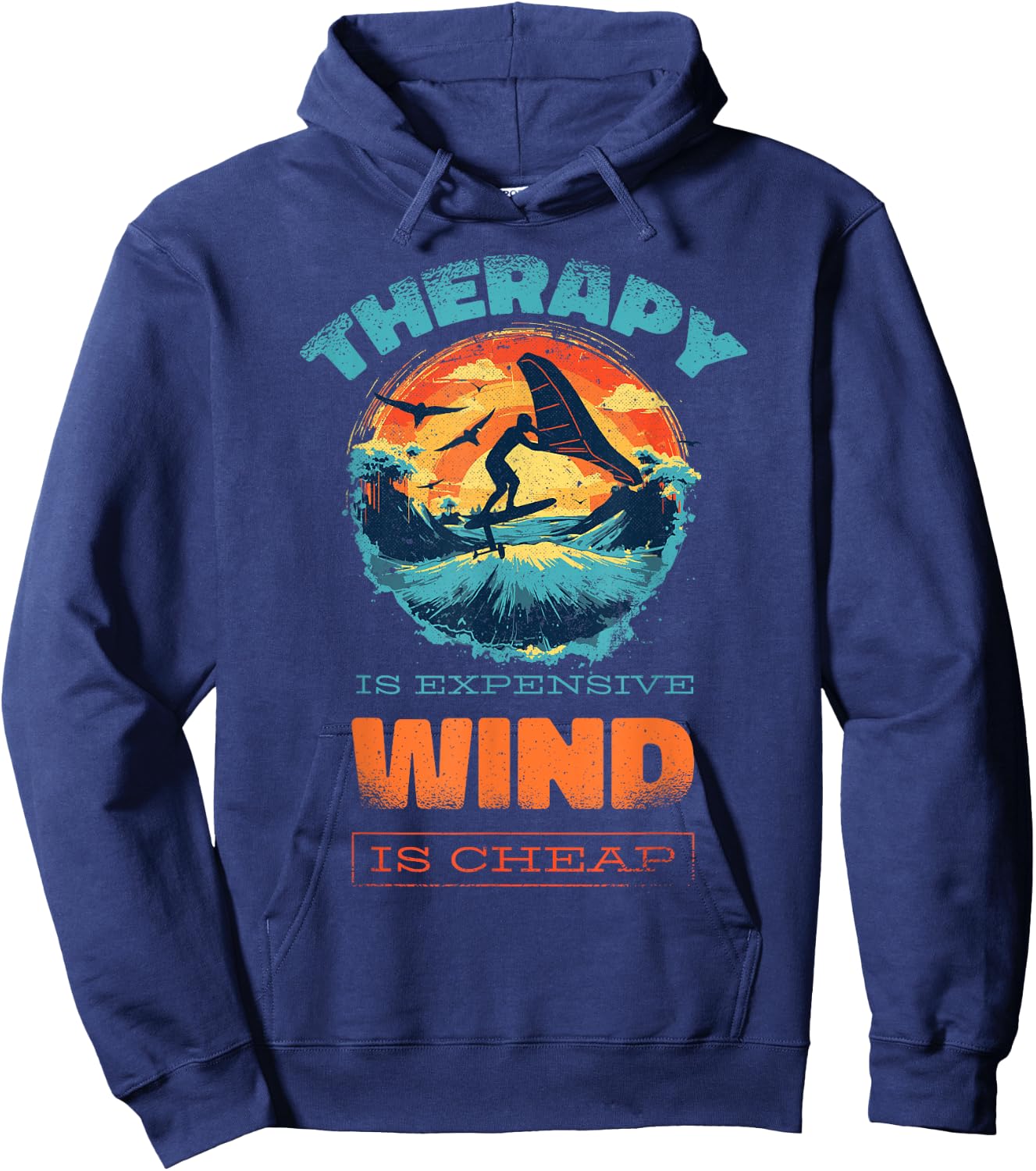 Wingfoil-Surfer Wingfoiling-Board Wing-Foiling Wing-Surf Hoodie - Hoodie | Navy