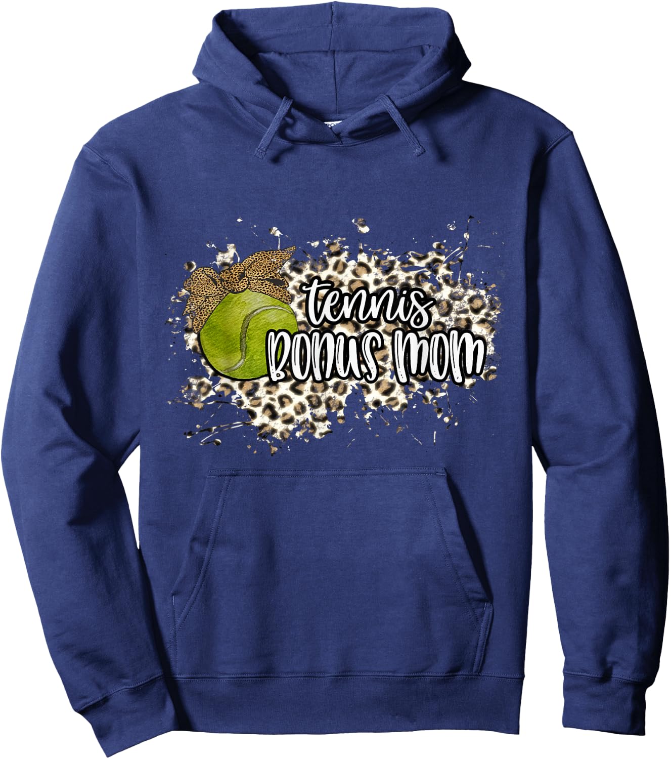 Tennis BONUS MOM Tennis Ball Graphic Shirt Leopard Bandana Hoodie - Hoodie | Navy