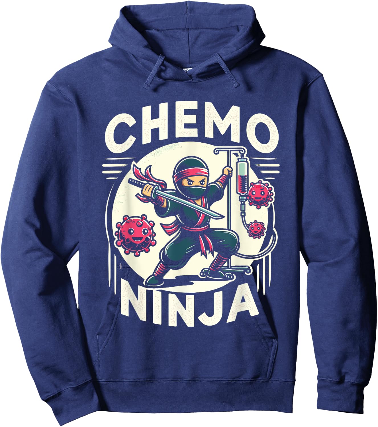 Cancer Fighting Support | Funny Cancer Fighter Warrior Ninja Hoodie - Hoodie | Navy