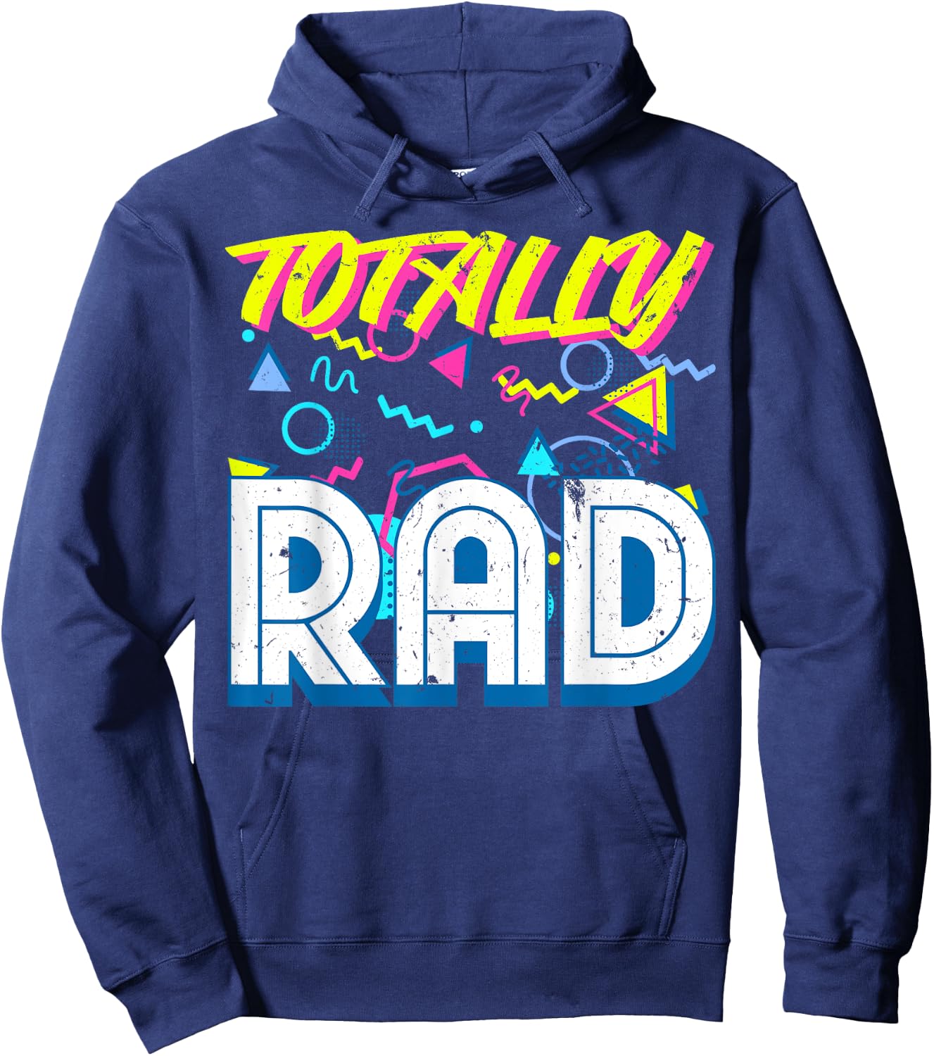 Totally Rad 1980s Vintage Eighties Costume Party Hoodie - Hoodie | Navy