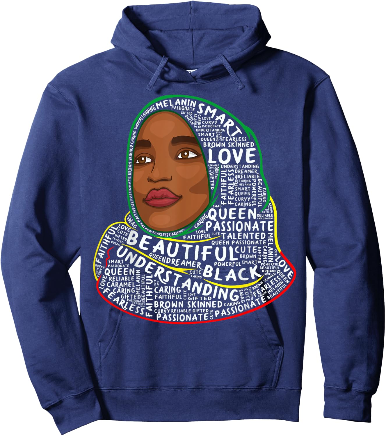 Ilhan Omar Black History Month Women African Muslim Hijab Hoodie - Hoodie | Navy