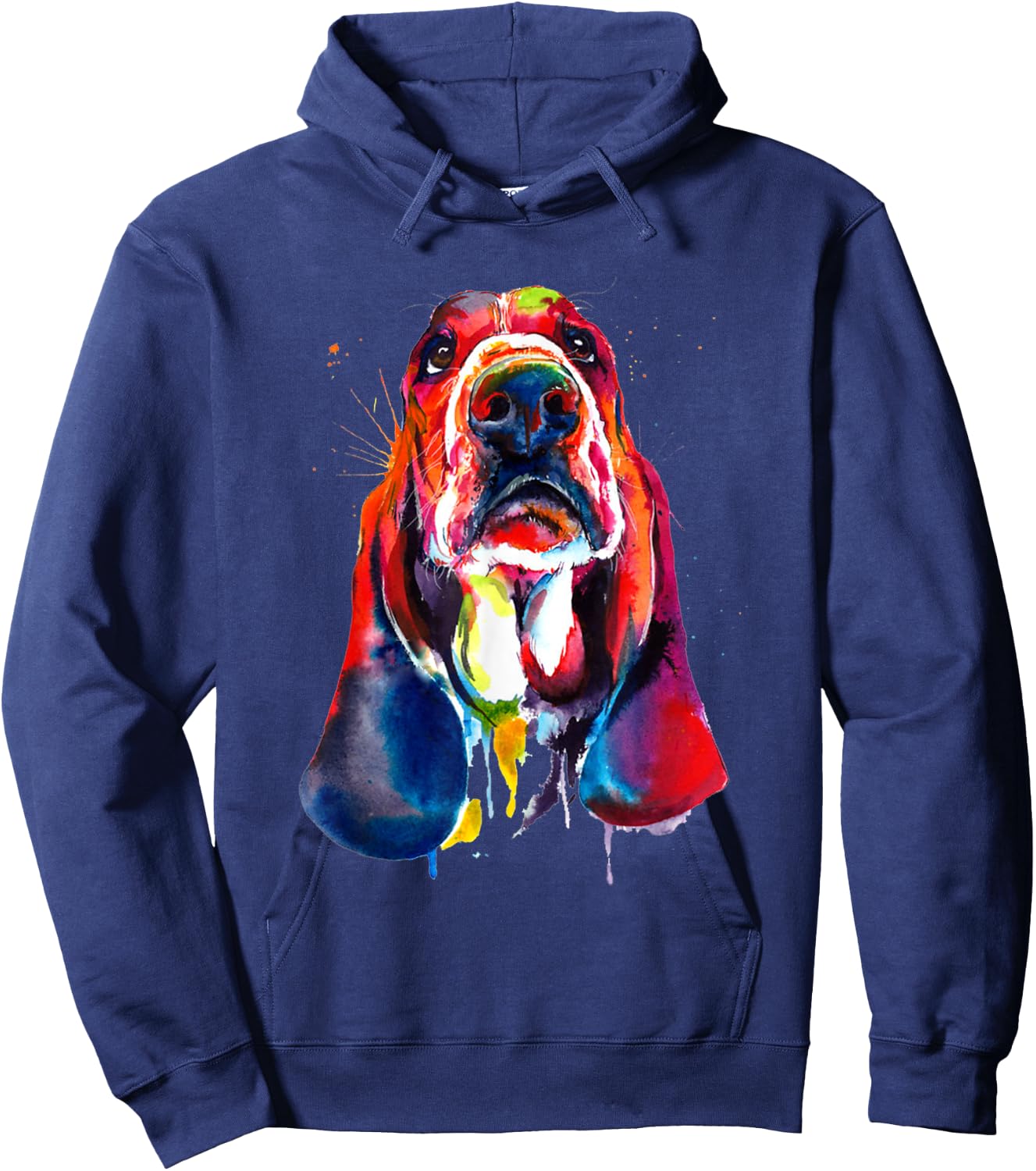 Basset Hound Artistic Funny Dog Cute Sweet Gift Birthday Women Kids Hoodie - Hoodie | Navy
