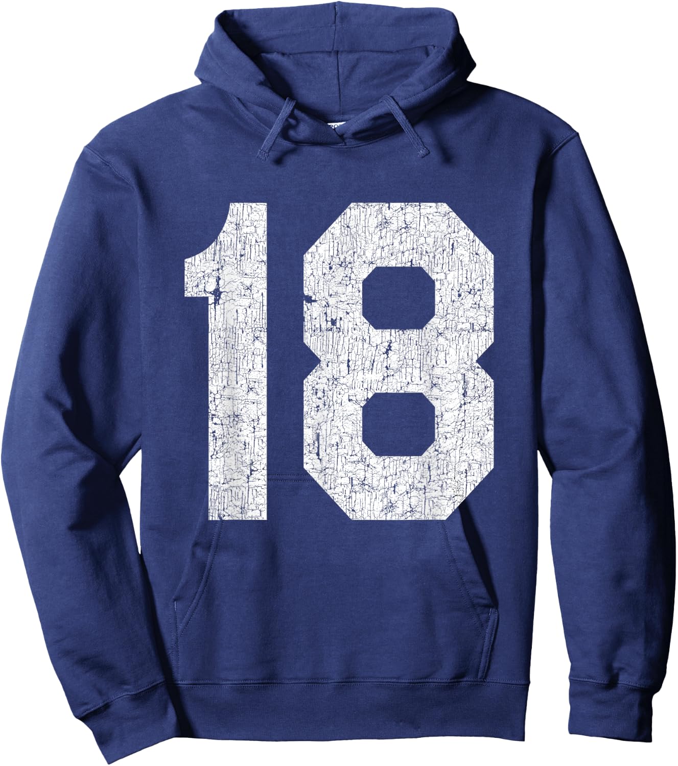 #18 Jersey Uniform Varsity Sports Number, 18th Birthday Hoodie - Hoodie | Navy