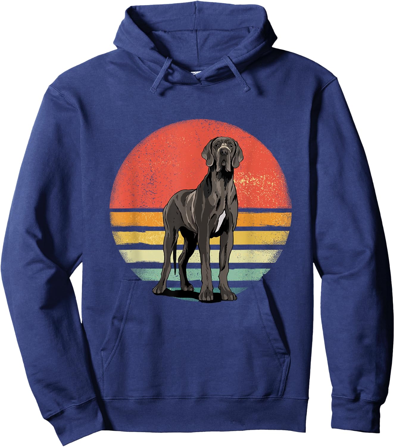 Great Dane Shirt Retro Mastiff Dog Lover Great Dane Mom Dad Women Kids Hoodie - Hoodie | Navy