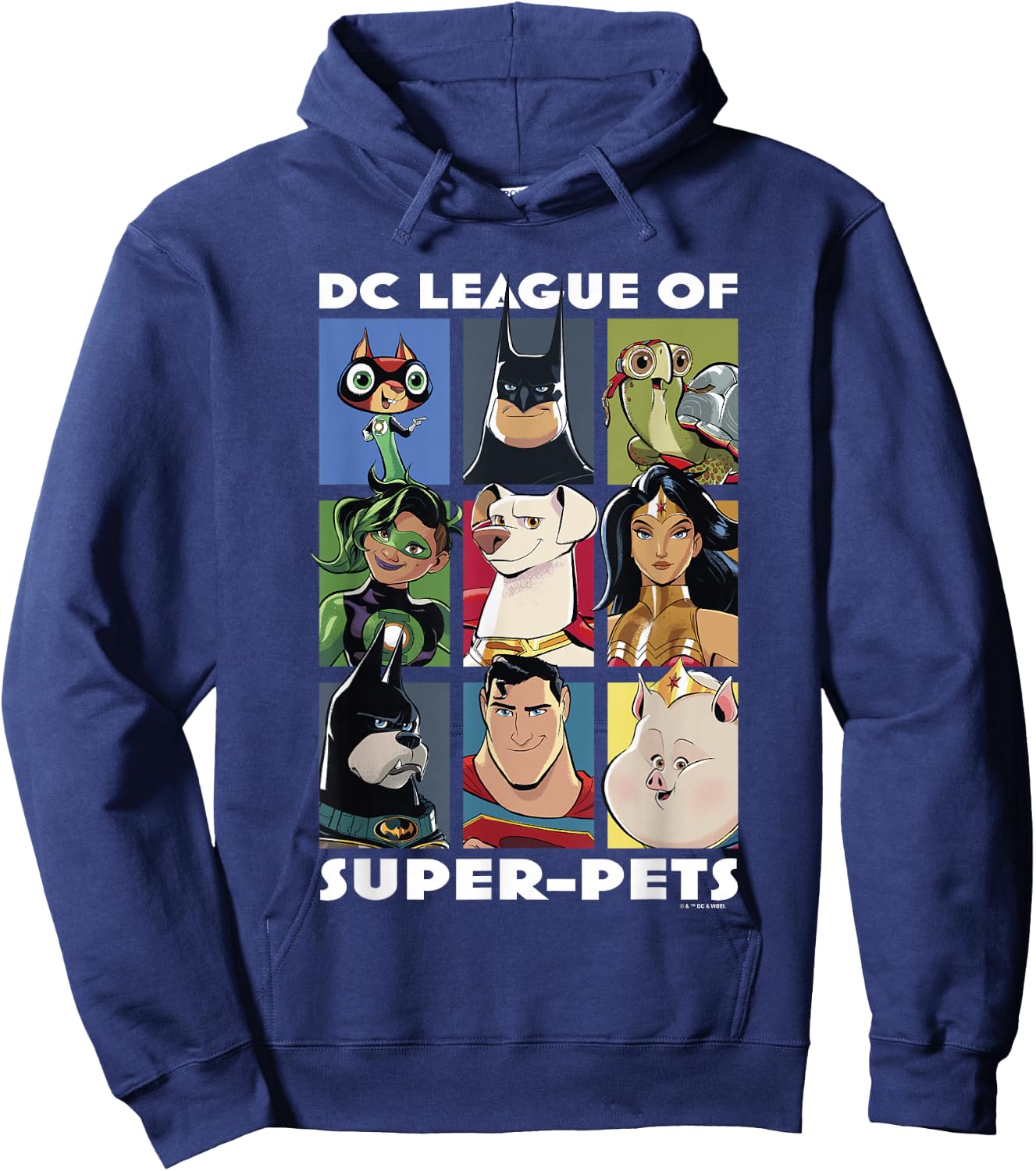 DC League of Super-Pets Heroes & Pets Grid Group Shot Hoodie - Hoodie | Navy