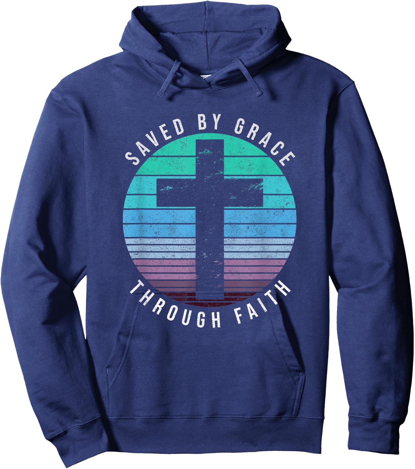 Saved By Grace Through Faith Ephesians 2:8 Bible Religious Hoodie - Hoodie | Navy