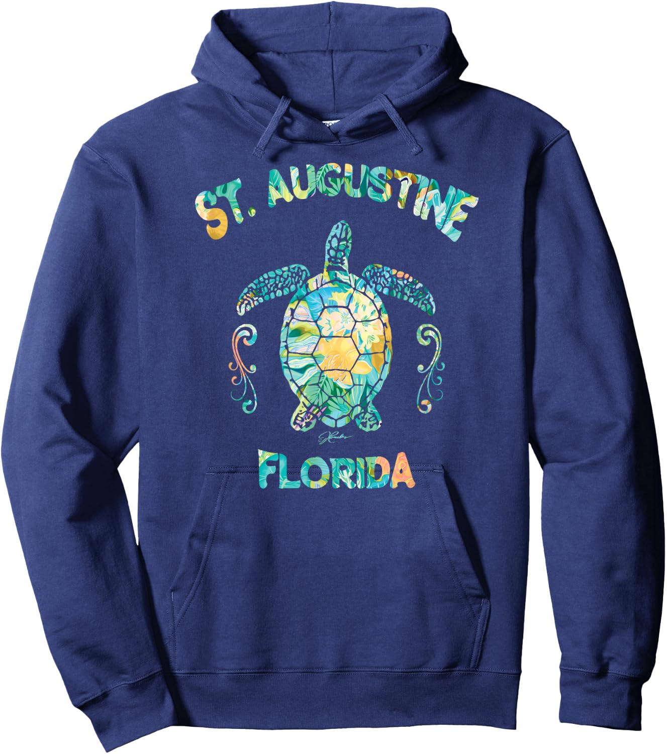 JCombs St Augustine Florida Sea Turtle Hoodie - Hoodie | Navy