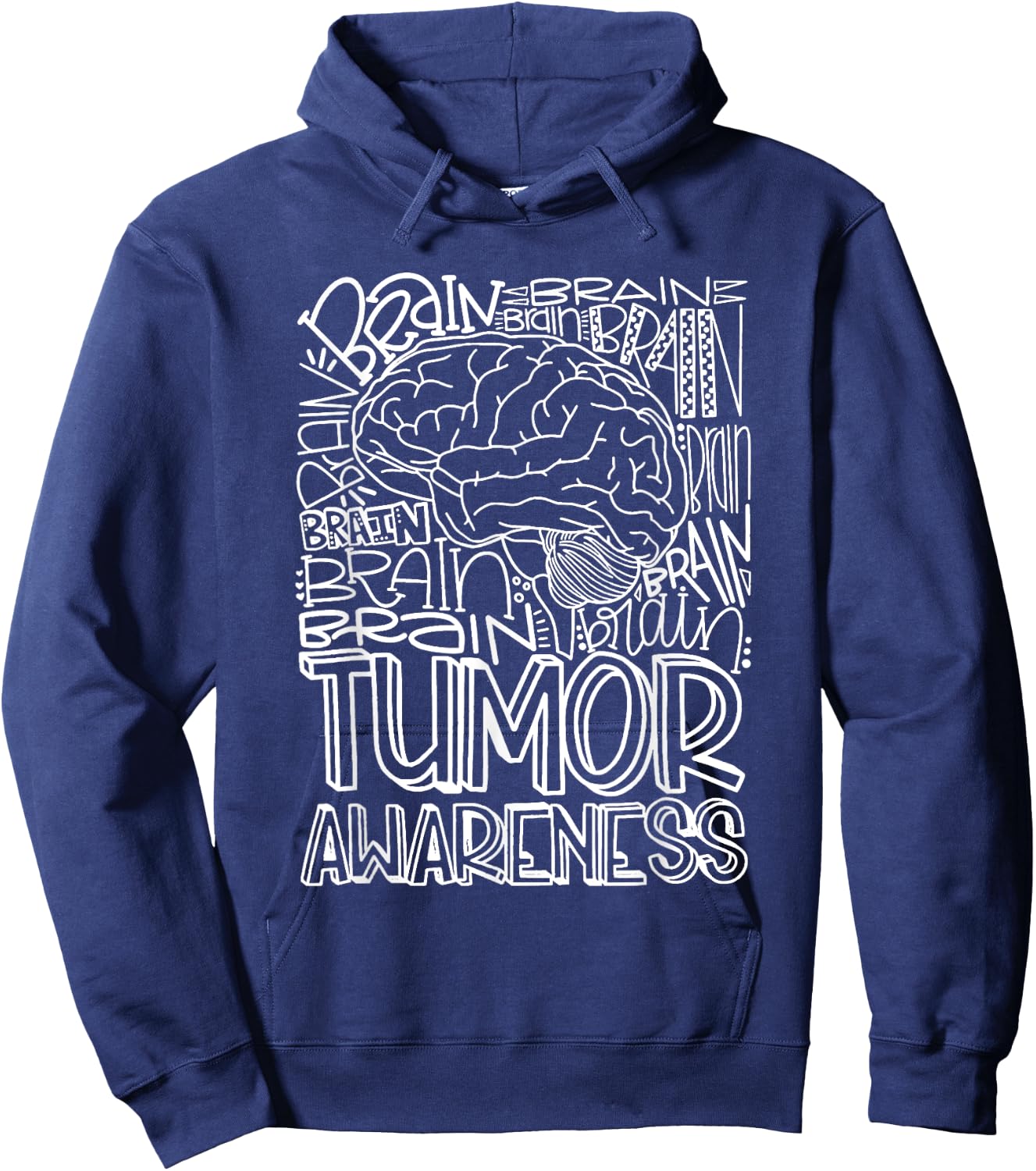 Brain Tumor Awareness Shirt | Brain Tumor Survivor Shirt Hoodie - Hoodie | Navy