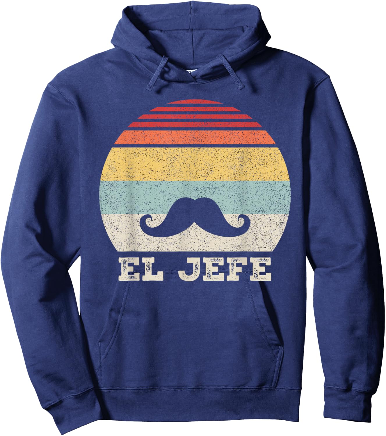 Retro El Jefe Shirt Funny Mexican Boss Funny Cinco De Mayo Hoodie - Hoodie | Navy