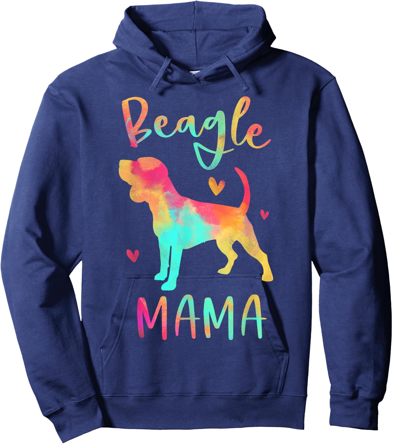 Beagle Mama Colorful Beagle Gifts Dog Mom Hoodie - Hoodie | Navy