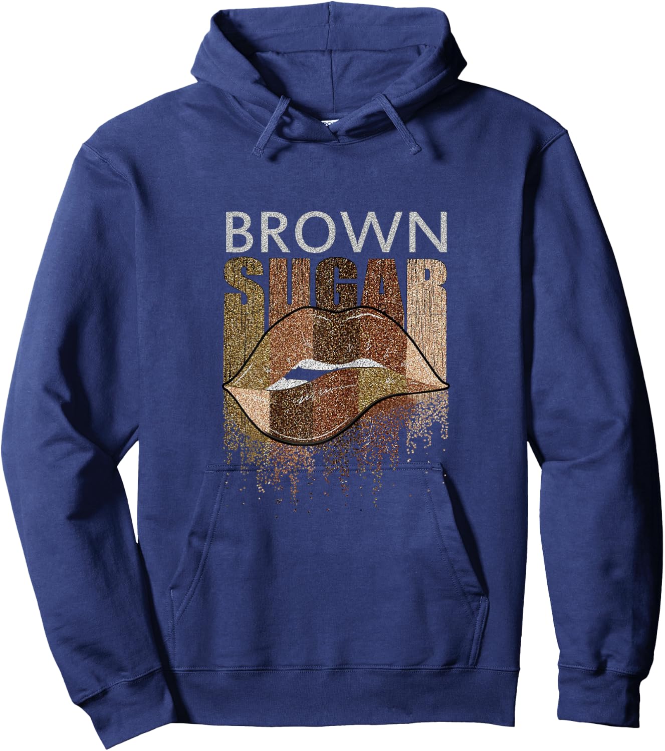 Lips Brown Sugar | Black Women Funny Gift Hoodie - Hoodie | Navy