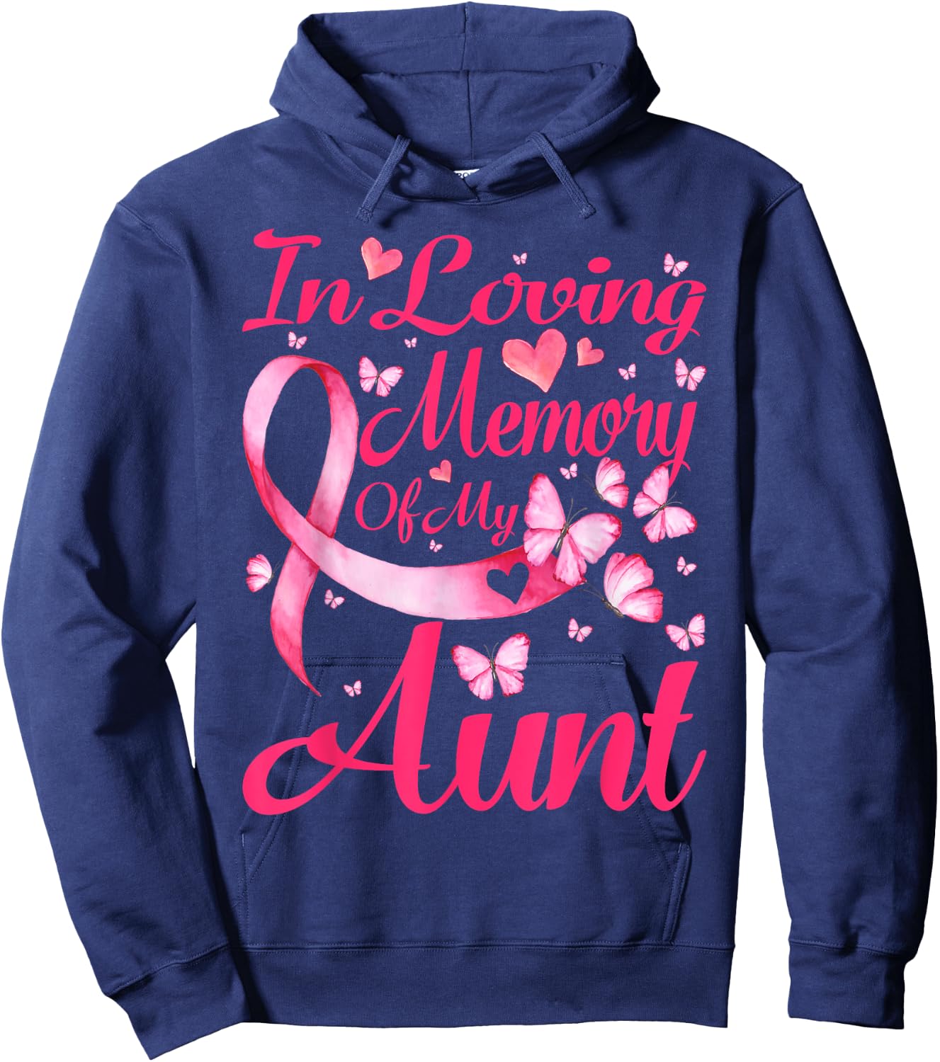In Loving Memory Of My Aunt Breast Cancer Awareness Hoodie - Hoodie | Navy