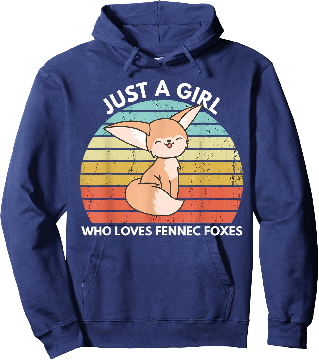 Just A Girl Who Loves Fennec Foxes Cute Fennec Fox Kawaii Hoodie - Hoodie | Navy