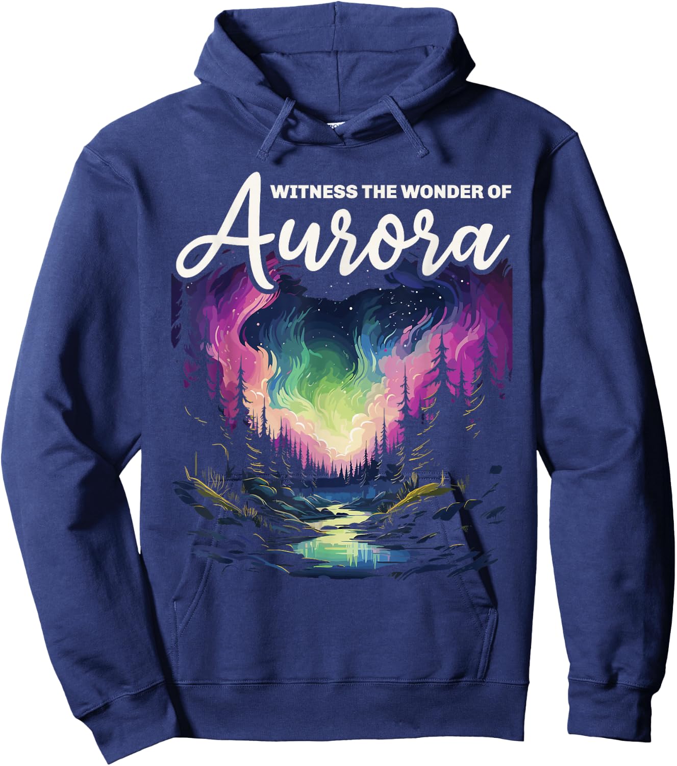 Aurora Borealis Dark Sky Nature Light Display Hoodie - Hoodie | Navy